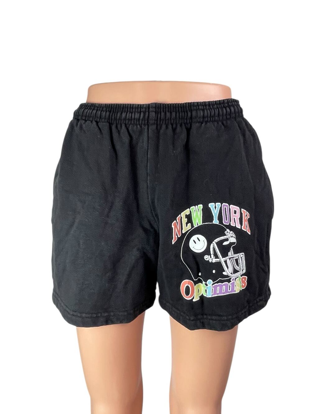 Madhappy Women's Black Graphic High Rise Yoga Gym Athletic Activewear Shorts S